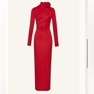 MAGDA BUTRYM- Mock neck jersey maxi dress in red - size 34